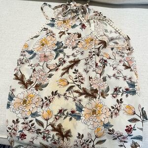 Olive Tree floral halter top